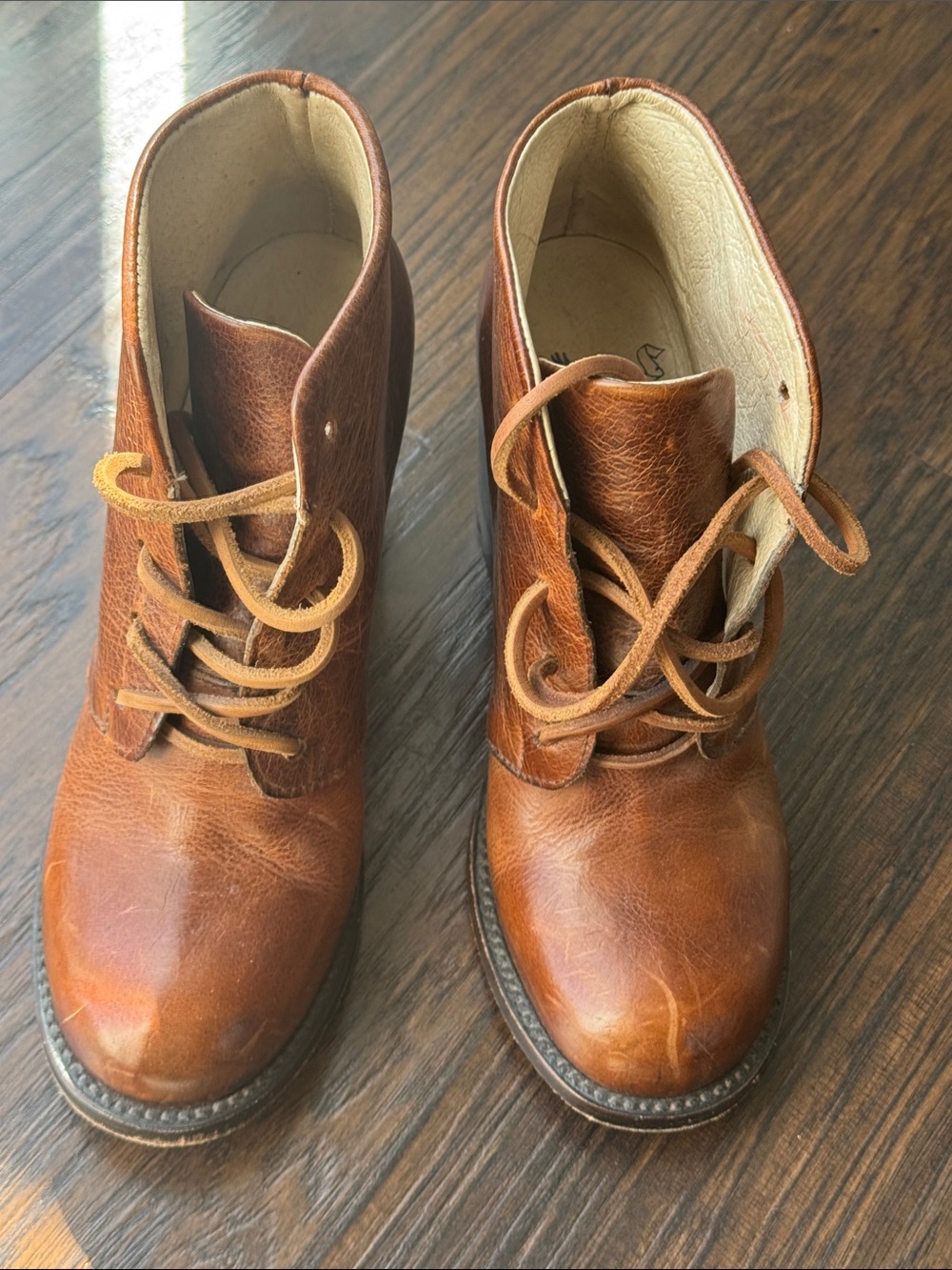 Freebird by Steven Brown Leather Lace-Up Ankle Booties